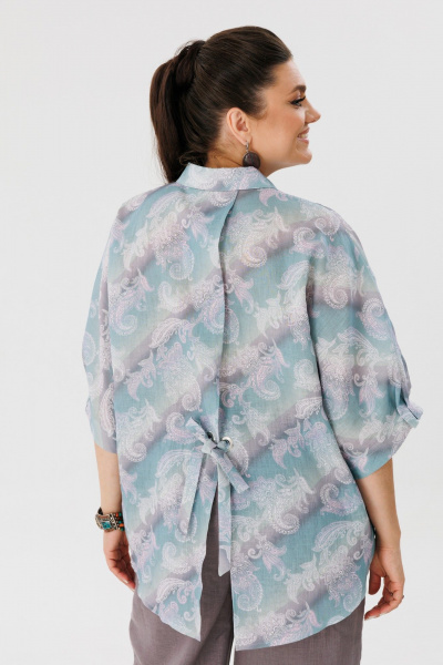 Блуза, брюки Anelli 1465 прозрачная-вода+желудь - фото 2