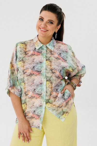 Блуза, брюки Anelli 1465 акварель+лимонад - фото 2