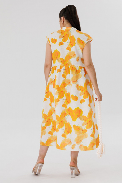Платье из льна с принтом и полуприлегающим силуэтом Anelli 1424 ван_гог - фото 8