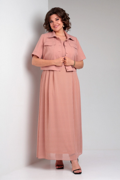 Жакет, платье Liona Style 908 пудра - фото 1