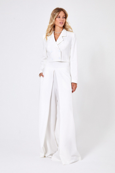 Нарядный белый жакет с топом и брюками палаццо Rivoli 8066.1+2403.1+5222.1 - фото 3