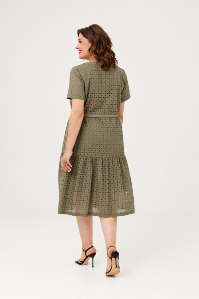 Платье свободного силуэта из хлопка с оборкой и кулиской Almirastyle 374 - фото 7