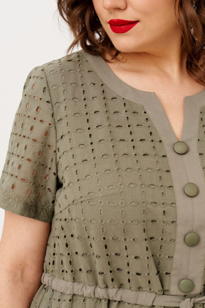 Платье свободного силуэта из хлопка с оборкой и кулиской Almirastyle 374 - фото 4