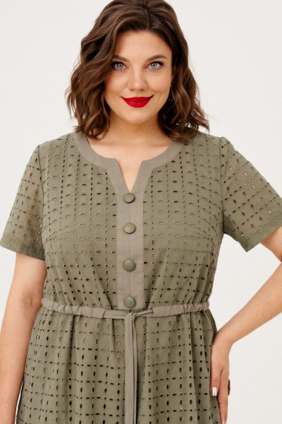 Платье свободного силуэта из хлопка с оборкой и кулиской Almirastyle 374 - фото 3