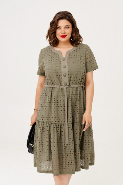 Платье свободного силуэта из хлопка с оборкой и кулиской Almirastyle 374 - фото 2