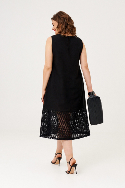 Платье свободного силуэта из льна с подрезами и накладными карманами Almirastyle 375 - фото 6