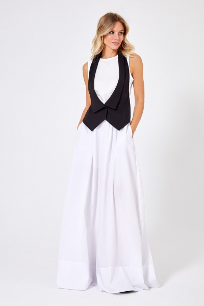 жилет приталенный с открытой спиной и воротником пиджачного типа Rivoli 8064 - фото 1