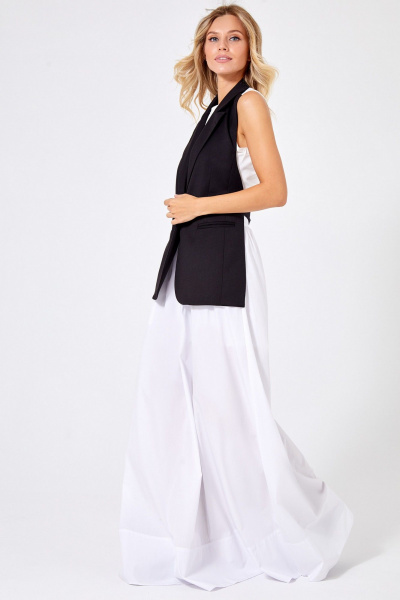 жилет приталенный с пиджачным воротником и регулируемой лентой Rivoli 8065 - фото 3