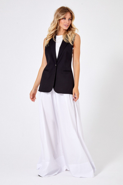 жилет приталенный с пиджачным воротником и регулируемой лентой Rivoli 8065 - фото 1