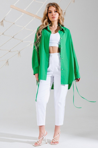 Рубашка Faufilure C1626 зеленый - фото 2