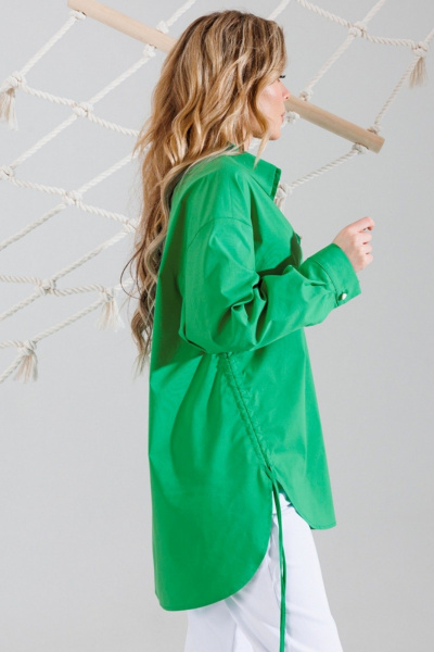 Рубашка Faufilure C1626 зеленый - фото 5