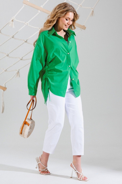 Рубашка Faufilure C1626 зеленый - фото 4