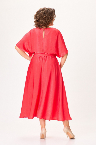 платье летнее из легкой ткани с разрезом и бабочкой Koketka i K 1153 красный - фото 7