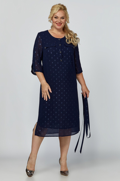 Платье шифоновое с разрезами и ремнем для нарядных случаев Algranda А3848-7 - фото 1