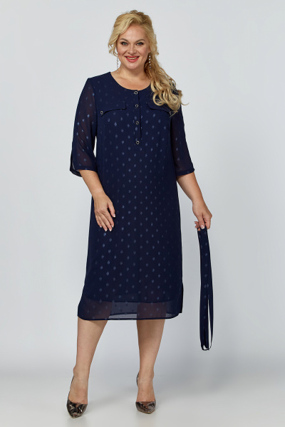 Платье шифоновое с разрезами и ремнем для нарядных случаев Algranda А3848-7 - фото 5