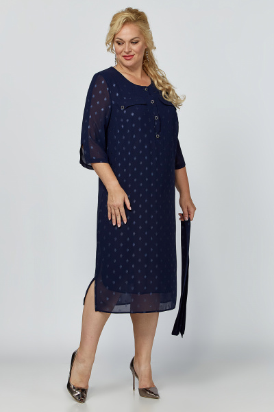 Платье шифоновое с разрезами и ремнем для нарядных случаев Algranda А3848-7 - фото 6