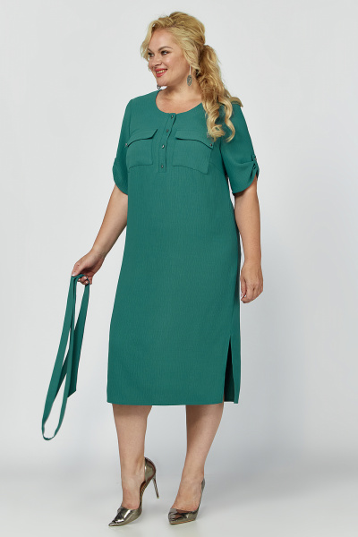 Платье с пуговицами и разрезами для нарядного и повседневного стиля Algranda А3991-1 - фото 3