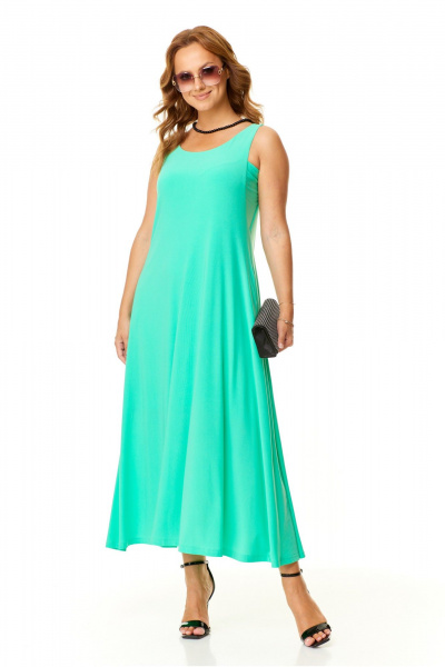 Трикотажный сарафан с V-образным вырезом для летних образов Taita plus 2410/2 мята - фото 5