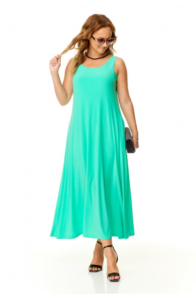 Трикотажный сарафан с V-образным вырезом для летних образов Taita plus 2410/2 мята - фото 4