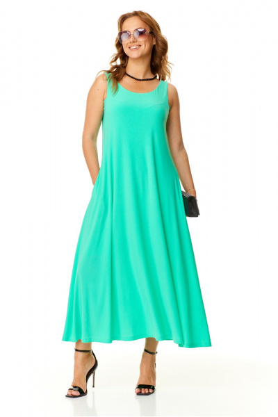 Трикотажный сарафан с V-образным вырезом для летних образов Taita plus 2410/2 мята - фото 3