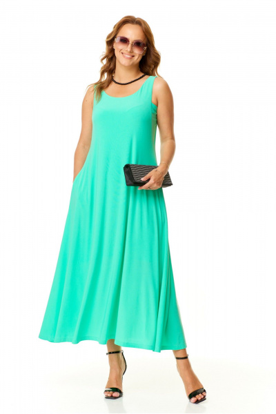Трикотажный сарафан с V-образным вырезом для летних образов Taita plus 2410/2 мята - фото 1