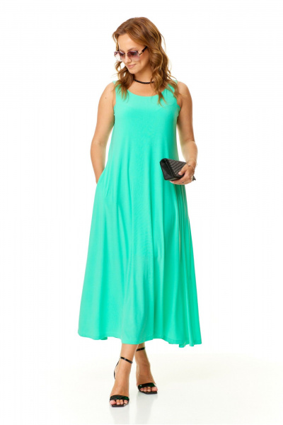 Трикотажный сарафан с V-образным вырезом для летних образов Taita plus 2410/2 мята - фото 2