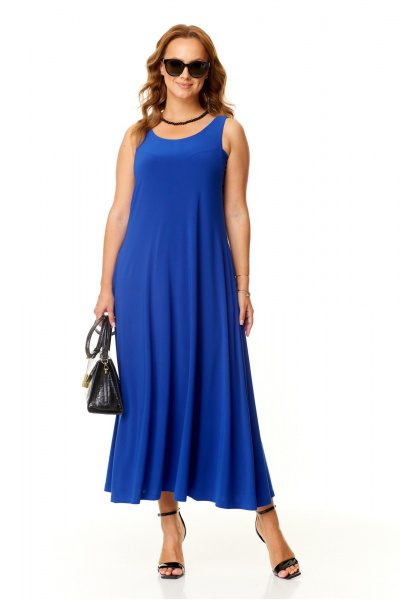 Трикотажный сарафан с V-вырезом для летних повседневных образов Taita plus 2410/4 василек - фото 1