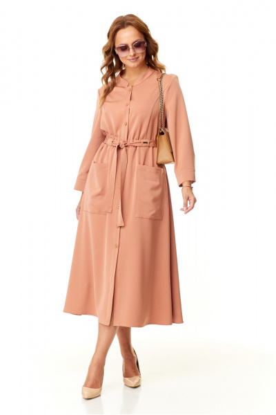 Платье на каждый день с кулиской и карманами Taita plus 2401/ горчица - фото 5