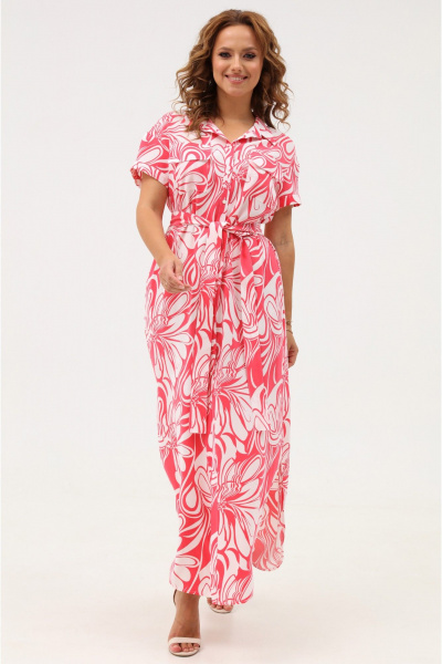 Платье-рубашка яркое из хлопка с карманами Angelina & Сo 1115 - фото 9