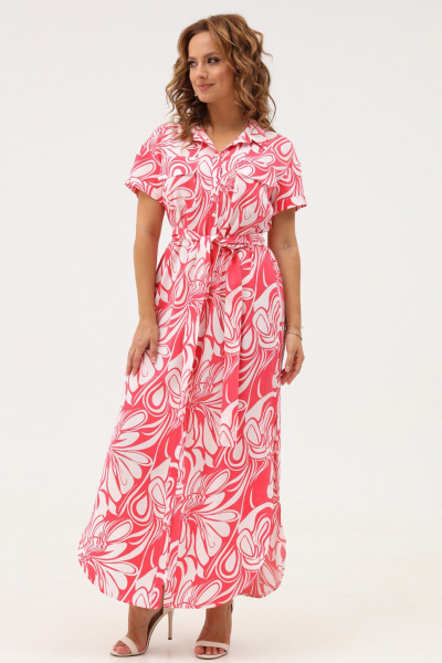 Платье-рубашка яркое из хлопка с карманами Angelina & Сo 1115 - фото 8