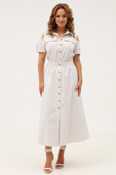 Платье-рубашка из хлопка с накладными карманами Angelina & Сompany 1116 - фото 5