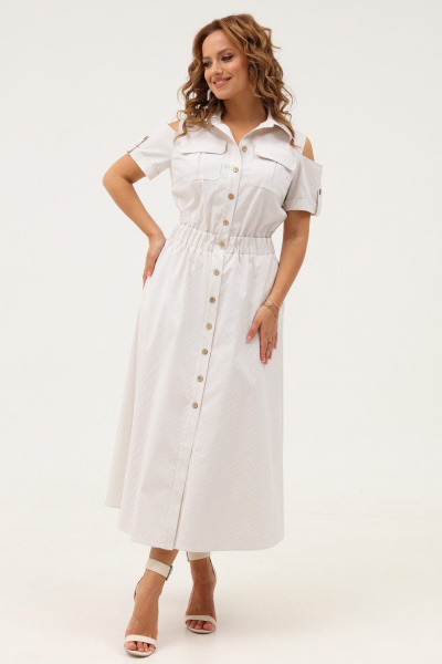Платье-рубашка из хлопка с накладными карманами Angelina & Сompany 1116 - фото 4