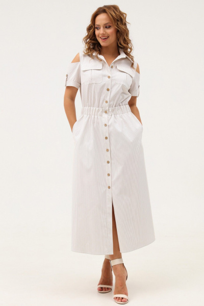 Платье-рубашка из хлопка с накладными карманами Angelina & Сompany 1116 - фото 3