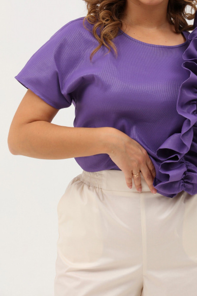 Белые широкие брюки палаццо с высокой посадкой ANIDEN 1117 - фото 6