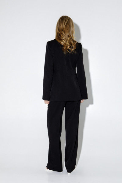 Костюм 2-ка из текстиля: приталенный жакет и брюки-палаццо PiRS 5243 черный - фото 6