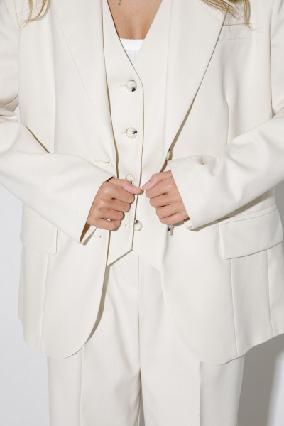 Жакет из вискозы прилегающего силуэта на подкладке PiRS 5255 светло-бежевый - фото 5