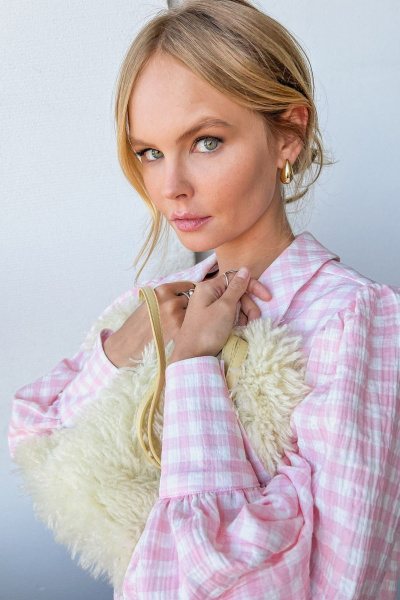 Костюм-двойка из хлопкового текстиля PiRS 5286 розовый - фото 9