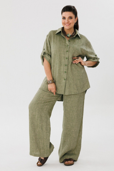 Брюки, рубашка Anelli 1477 зеленый_чай - фото 1