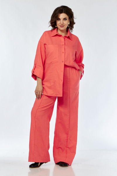 Брюки, рубашка AVA fashion М-066.01 коралловый - фото 8