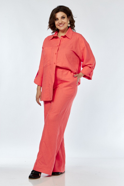 Брюки, рубашка AVA fashion М-066.01 коралловый - фото 7