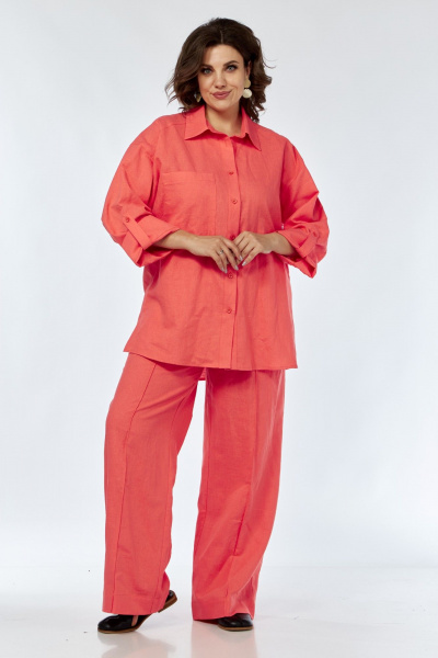 Брюки, рубашка AVA fashion М-066.01 коралловый - фото 1