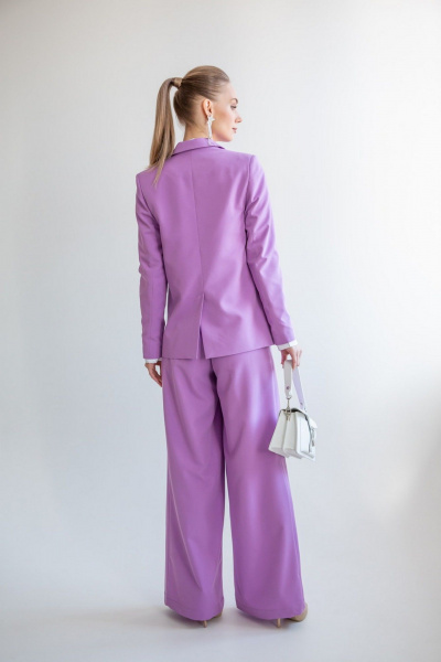 Фиолетовые брюки палаццо из костюмной ткани ERTANNO 2214 лиловый - фото 4