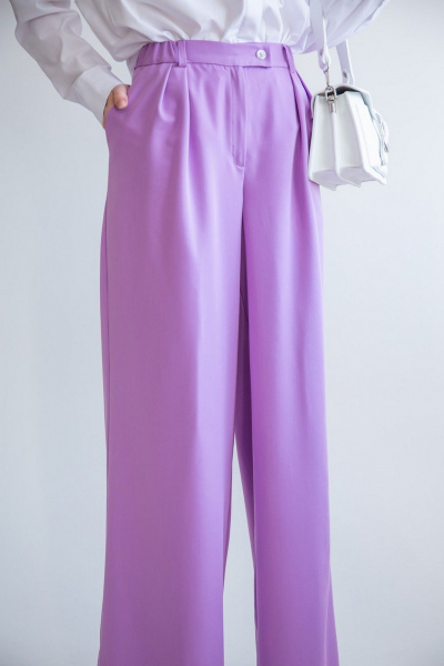 Фиолетовые брюки палаццо из костюмной ткани ERTANNO 2214 лиловый - фото 2