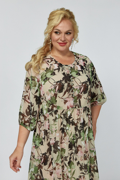 Платье из шифона с отрезным лифом, универсальное, в стиле А-силуэт Algranda А3883-o-a4 - фото 2