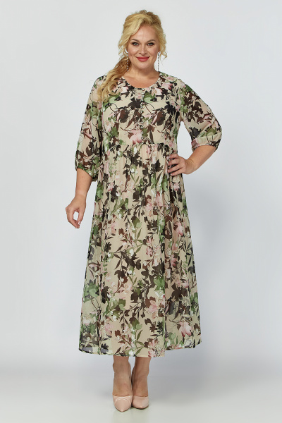 Платье из шифона с отрезным лифом, универсальное, в стиле А-силуэт Algranda А3883-o-a4 - фото 3