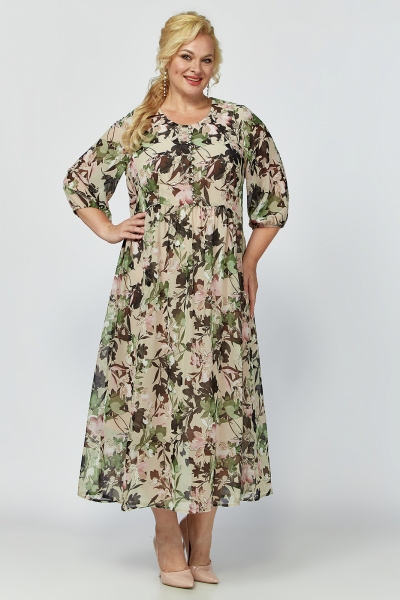 Платье из шифона с отрезным лифом, универсальное, в стиле А-силуэт Algranda А3883-o-a4 - фото 4