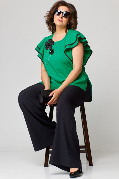 Блуза, брюки EVA GRANT 7182 изумруд - фото 9
