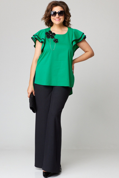 Блуза, брюки EVA GRANT 7182 изумруд - фото 7
