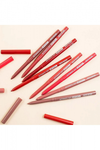 Карандаш для губ розовый механический эластичный Belor Design Automatic soft lippencil тон 204 coral - фото 2