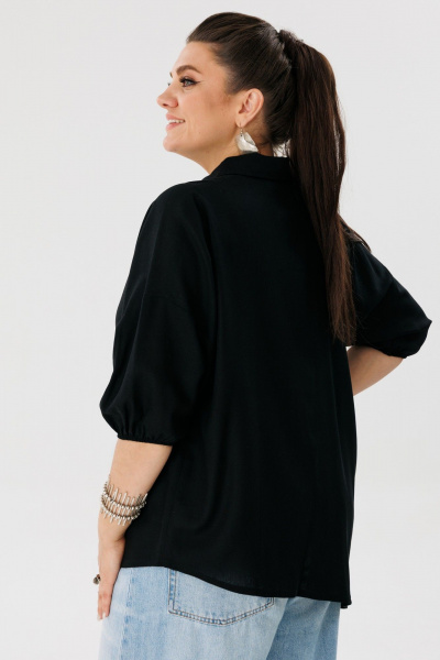 Рубашка голубая, асимметричный крой, легкий текстиль Anelli 1324 земля - фото 3